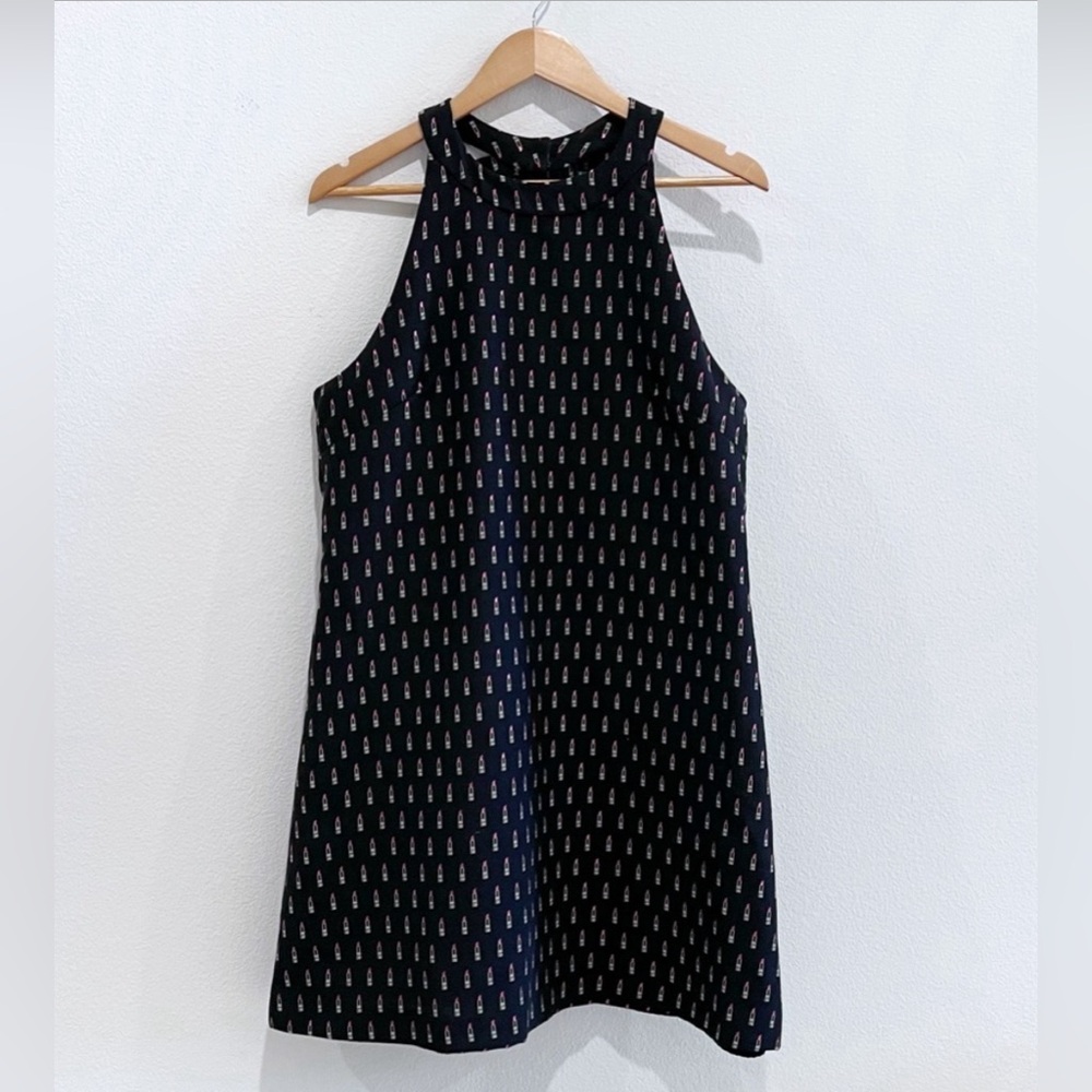 Hutch Halter A-line Dress with Lipstick Print Size L